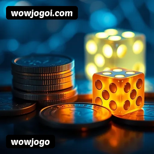 App wowjogo para iOS e Android — interface mobile, login biométrico e PIX integrado